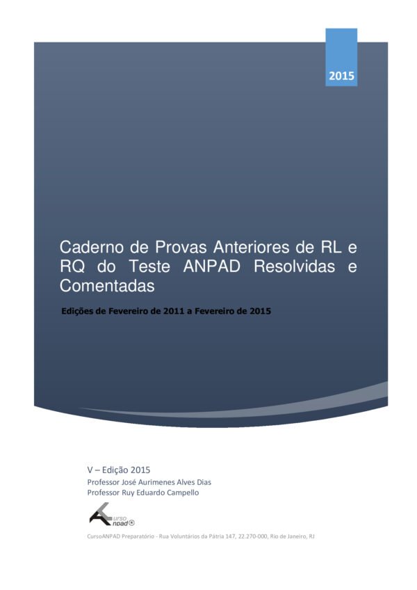 Caderno de provas Resolvidas de RL